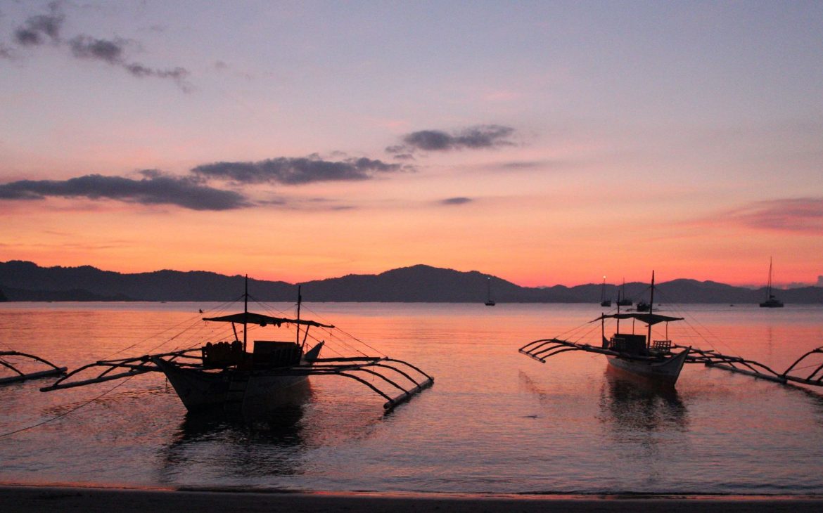 Port Barton, Filipijnen, zonsondergang